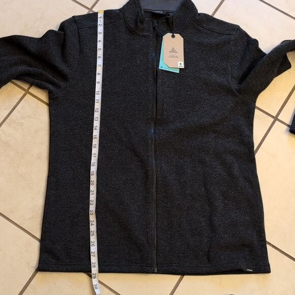 NWT Prana Route Tracker Sweater Jacket Dark Iron Grey Full Zip Size L - Picture 9 of 12